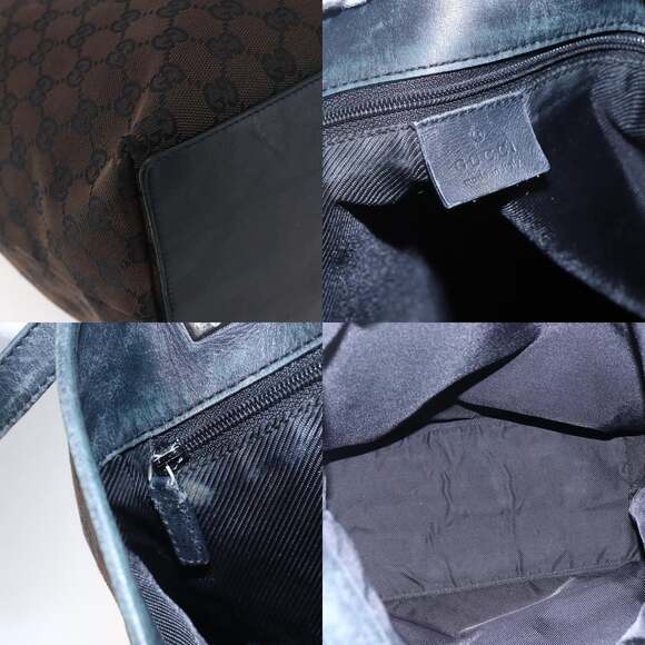 GUCCI GG Canvas Tote Bag Brown Gold 002 002 - Picture 11 of 13